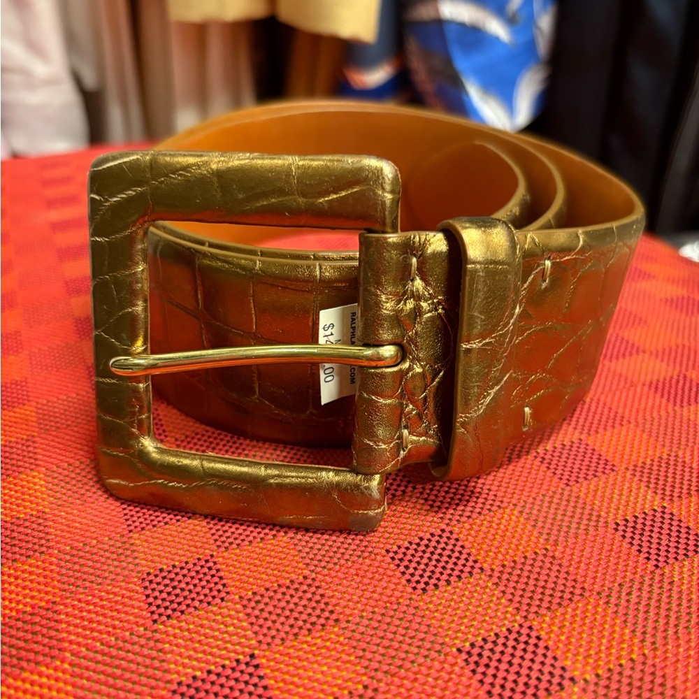 Ralph Lauren Bronze Textured Belt NWT - Picture 1 of 2